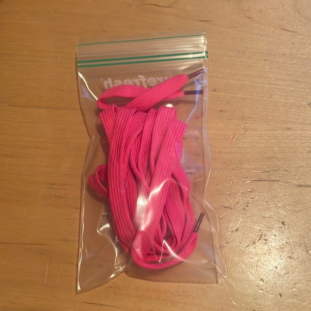 Pink shoe lace